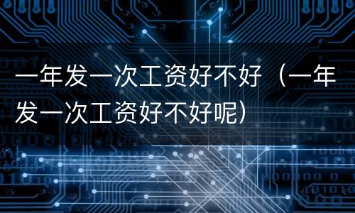 一年发一次工资好不好（一年发一次工资好不好呢）