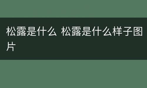 松露是什么 松露是什么样子图片