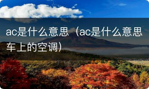 ac是什么意思（ac是什么意思车上的空调）