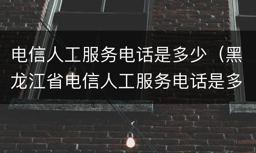 电信人工服务电话是多少（黑龙江省电信人工服务电话是多少）