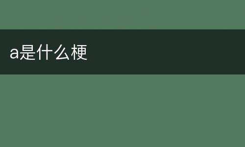 a是什么梗