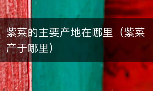 紫菜的主要产地在哪里（紫菜产于哪里）