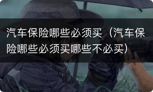 汽车保险哪些必须买（汽车保险哪些必须买哪些不必买）