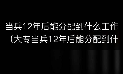 当兵12年后能分配到什么工作（大专当兵12年后能分配到什么工作）