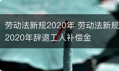 劳动法新规2020年 劳动法新规2020年辞退工人补偿金