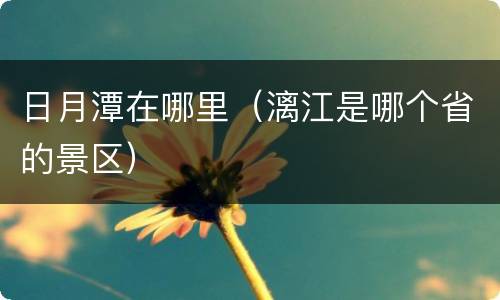 日月潭在哪里（漓江是哪个省的景区）