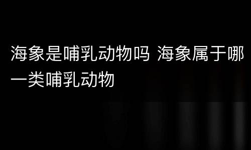 海象是哺乳动物吗 海象属于哪一类哺乳动物