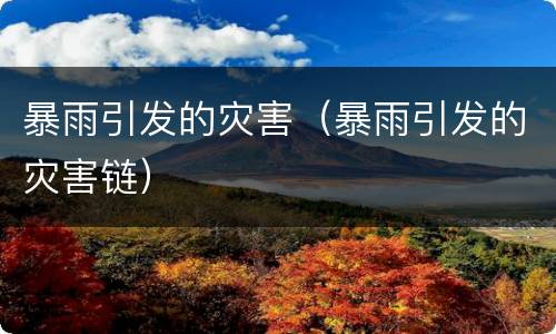 暴雨引发的灾害（暴雨引发的灾害链）