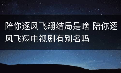 陪你逐风飞翔结局是啥 陪你逐风飞翔电视剧有别名吗