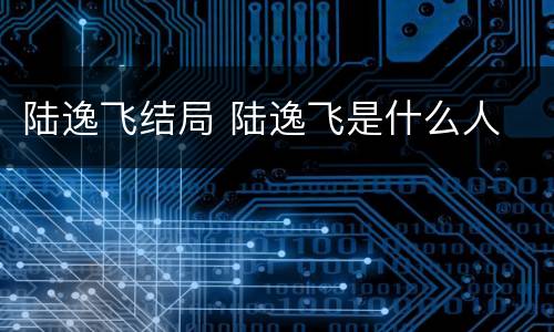 陆逸飞结局 陆逸飞是什么人