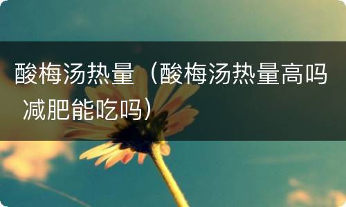 酸梅汤热量（酸梅汤热量高吗 减肥能吃吗）