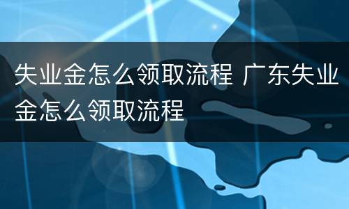 失业金怎么领取流程 广东失业金怎么领取流程