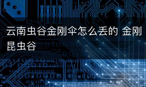 云南虫谷金刚伞怎么丢的 金刚昆虫谷