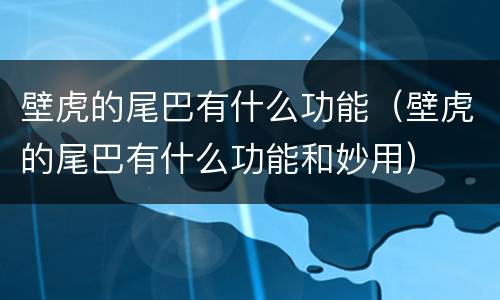 壁虎的尾巴有什么功能（壁虎的尾巴有什么功能和妙用）