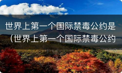 世界上第一个国际禁毒公约是（世界上第一个国际禁毒公约是(  (单选）