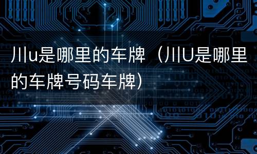川u是哪里的车牌（川U是哪里的车牌号码车牌）