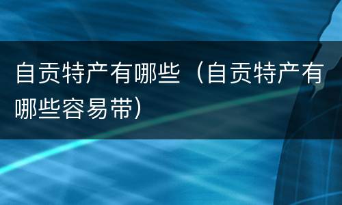 自贡特产有哪些（自贡特产有哪些容易带）