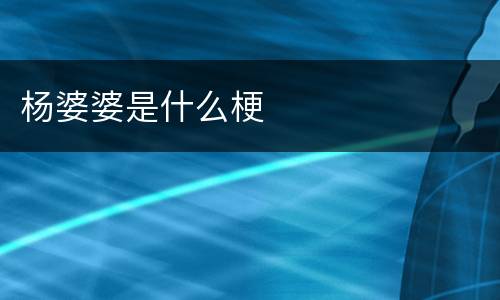 杨婆婆是什么梗
