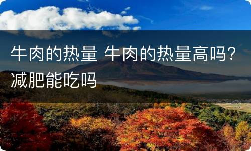 牛肉的热量 牛肉的热量高吗?减肥能吃吗