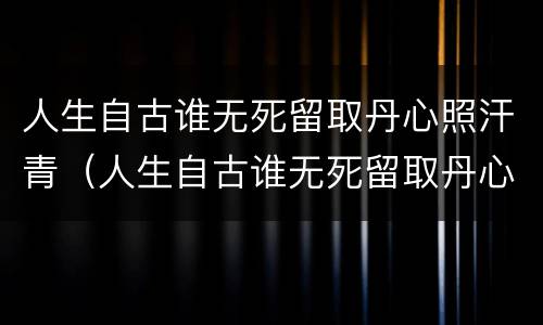 人生自古谁无死留取丹心照汗青（人生自古谁无死留取丹心照汗青表达的情感）