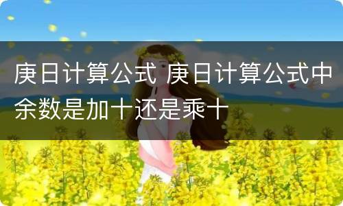 庚日计算公式 庚日计算公式中余数是加十还是乘十
