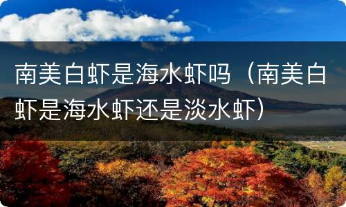 南美白虾是海水虾吗（南美白虾是海水虾还是淡水虾）