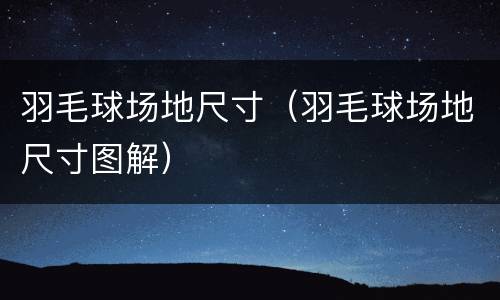 羽毛球场地尺寸（羽毛球场地尺寸图解）