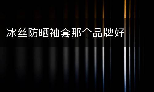 冰丝防晒袖套那个品牌好