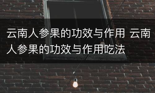 云南人参果的功效与作用 云南人参果的功效与作用吃法