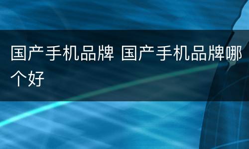 国产手机品牌 国产手机品牌哪个好