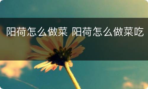 阳荷怎么做菜 阳荷怎么做菜吃