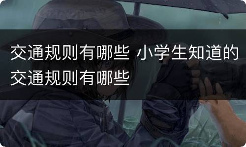交通规则有哪些 小学生知道的交通规则有哪些