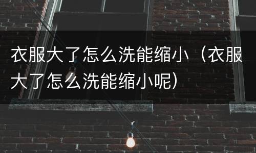 衣服大了怎么洗能缩小（衣服大了怎么洗能缩小呢）