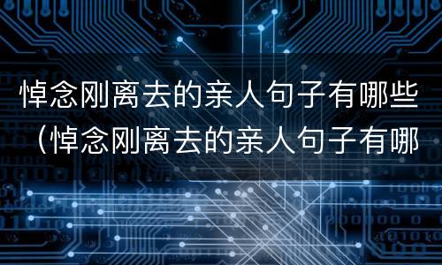 悼念刚离去的亲人句子有哪些（悼念刚离去的亲人句子有哪些呢）