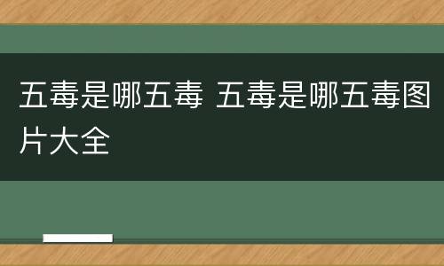 五毒是哪五毒 五毒是哪五毒图片大全