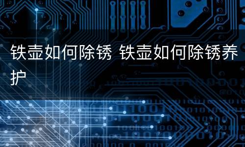 铁壶如何除锈 铁壶如何除锈养护