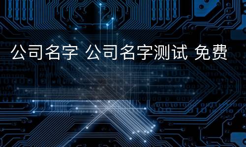 公司名字 公司名字测试 免费