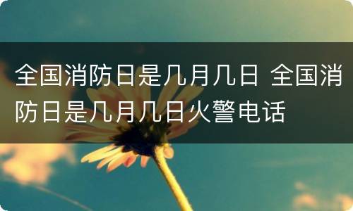全国消防日是几月几日 全国消防日是几月几日火警电话