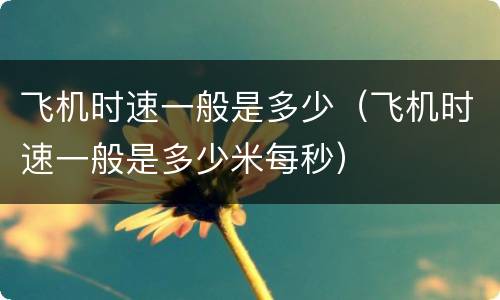 飞机时速一般是多少（飞机时速一般是多少米每秒）