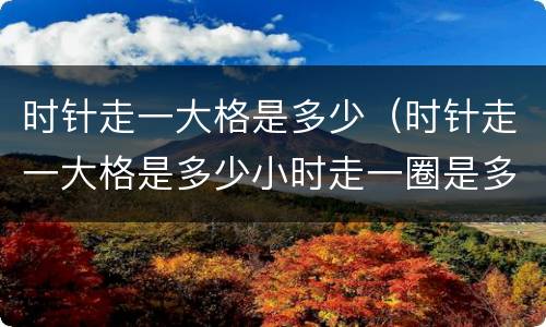 时针走一大格是多少（时针走一大格是多少小时走一圈是多少小时）