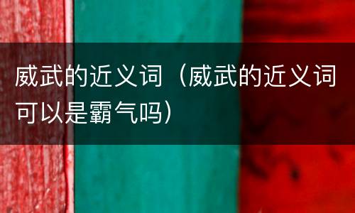 威武的近义词（威武的近义词可以是霸气吗）