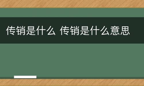 传销是什么 传销是什么意思