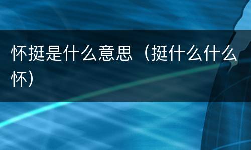 怀挺是什么意思（挺什么什么怀）