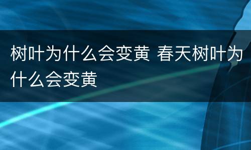 树叶为什么会变黄 春天树叶为什么会变黄