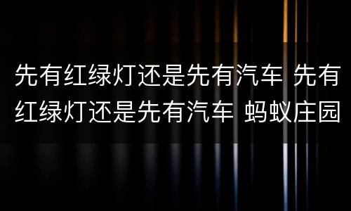 先有红绿灯还是先有汽车 先有红绿灯还是先有汽车 蚂蚁庄园
