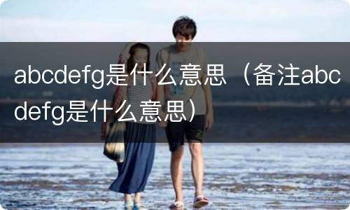 abcdefg是什么意思（备注abcdefg是什么意思）