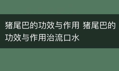 猪尾巴的功效与作用 猪尾巴的功效与作用治流口水