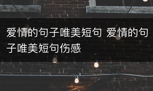 爱情的句子唯美短句 爱情的句子唯美短句伤感