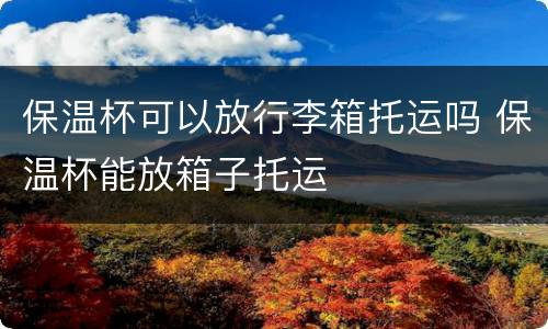 保温杯可以放行李箱托运吗 保温杯能放箱子托运 保温杯可以放行李箱托运吗 保温杯能放箱子托运