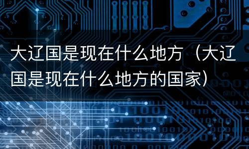 大辽国是现在什么地方（大辽国是现在什么地方的国家）